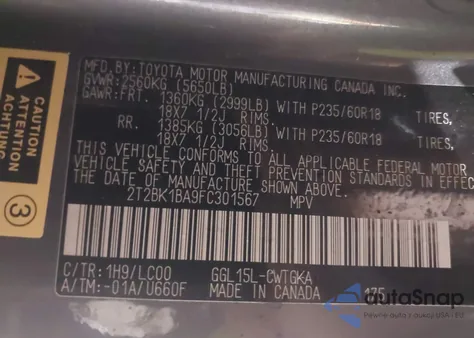 2015 Lexus Rx 350 from USA, damaged, VIN 2T2BK1BA9FC301567